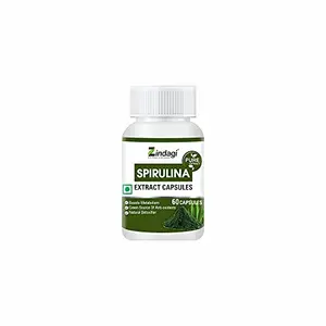 zindagi Spirulina Extract Cap.. 500mg - Green Source of Anti-oxidants - 60cap (Pack of 1)