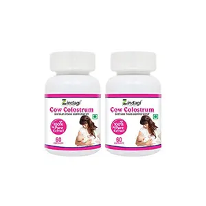Zindagi Cow Colostrum Cap.. - Supports Metabolism & Immunity - Rich In Vitamins - Natural & Pure - 60 Cap.. (Pack of 2)