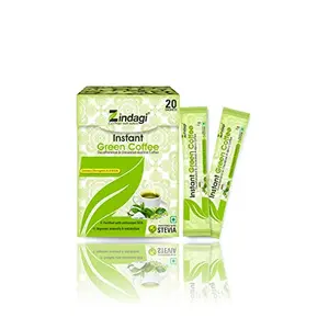 Zindagi Natural Instant Green Coffee Powder - Weight Loss Coffee Powder 20 Sachets - Sugar-Free Health Drink
