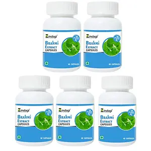 Zindagi Brahmi Extract Cap.. - Herbal Supplement - Pure Brahmi Extract Powder (Pack of 5)