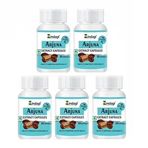 Zindagi Arjuna Extract Cap.. - For Healthy Heart Cardiac Wellness - 60cap (Pack of 5)