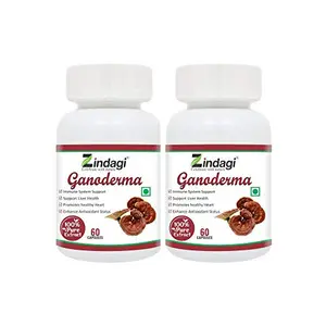 Zindagi Ganoderma Cap.. - Ultimate Health & Nutrition Supplement - Natural Immune Booster(60 Cap..) Pack of 2