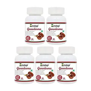 Zindagi Ganoderma Pure Extract Cap.. - Helpful In Weight Loss - Increase Energy Stamina (60 Caps Pack of 5)