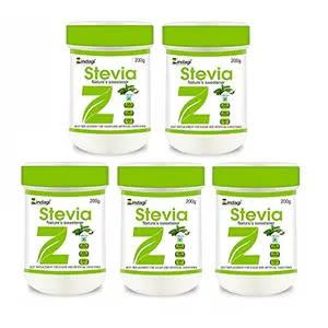Zindagi Stevia White Powder 200gm - Natural Stevia Leaves Extract - Sugar-Free Stevia Sweetener (Buy 4 Get 1 Free)