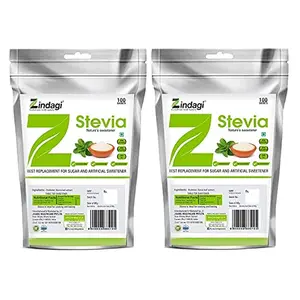 Zindagi Stevia Sugar Sachets - 100% Natural Fat Free Sweetener - Zero Calorie Sweetener - Sugarfree (200 Sachets)