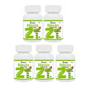 Zindagi Stevia Dried Leaf Green Powder - Stevia Natural Sweetener - Sugar-Free (50 gm) Pack of 5