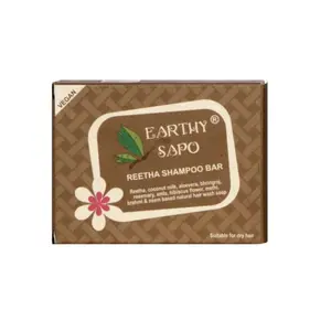 Earthy Sapo Handmade Reetha Shampoo Bar for dry hair (reetha & coconut milk) 100g Pack of 1