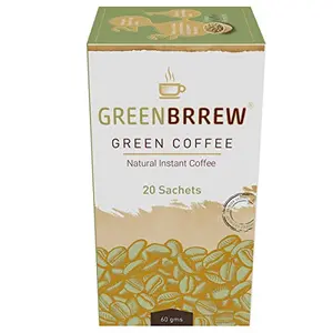 Greenbrrew Instant Green Coffee Premix for Weight Loss (Natural 20 Sachets) 60g - Easy to Use