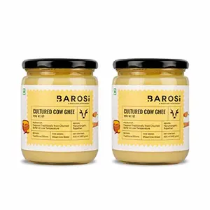 Barosi Cultured Cow Ghee Combo of 2 of 500 ml Pure & Authentic Superfood Bilona method Sustainable Glass Packaging
