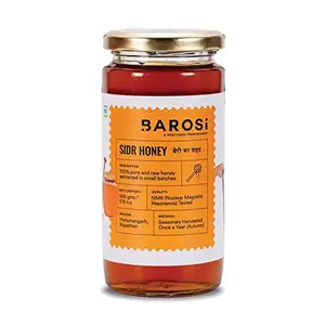 Barosi Sidr Honey 500 gm NMR Tested Pure Raw and Unprocessed Wild Berry Honey Natural Superfood Sustainable Glass Packaging