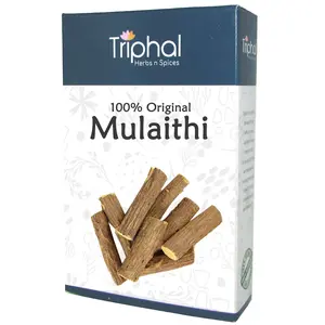 TRIPHAL Mulaithi  Liquorice Roots  Yashtimadhu  Jethimadh  Aslussoos | Whole -100Gm