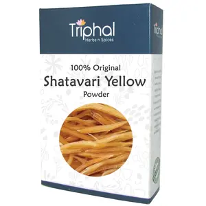 TRIPHAL Shatavari Root Yellow  Shatawar Jad Pili  Asparagus racemosus | Powder -100Gm