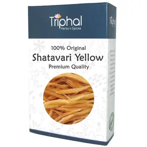 TRIPHAL Shatavari Root Yellow  Shatawar Jad Pili  Asparagus racemosus | Whole -100Gm