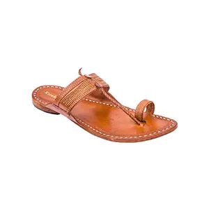 Awesome Pure Leather Authentic Tan Kolhapuri Chappal for Men