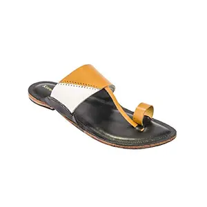 Outstanding Three Colors, Black Base Authentic Kolhapuri Chappal for Men 