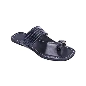 Gorgeous black toe style kolhapuri chappal 