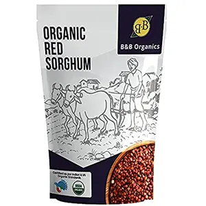 B&B Organics Red Sorghum (500 g) ( Whole Grain) (Cholam | Red Cholam | Sivappu solam | Jowar | Jola | Jawar | Jonna | Low Gi) (Lab Test Report Attached)