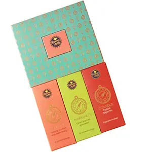 Karma Kettle Travels in My Teacup Gift Box with Istanbul Marrakesh Seville - 30 Pyramid Teabags 60 g