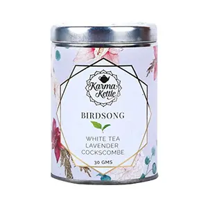 Karma kettle Birdsong Silver Tips White Tea with Lavender Flowers Cockscombs Flowers (30 g Loose Leaf Tin) 30 g