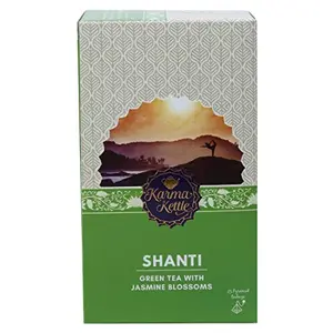 Karma kettle Shanti- Imported Sencha Green Tea with Jasmine Blossoms Natural Tea Tea 25 Pyramid Teabags