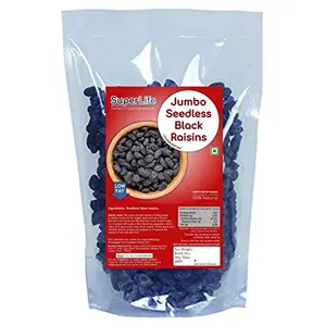 Organo Nutri Superlife Jumbo Black Seedless Raisins Kali Kishmish Indian Raisin Kismis Dry Grapes 2 kg