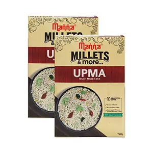 Manna Ready to Cook Millet Upma Pack of 2 (180g Each) 100% Natural Ingredients No Preservatives No Artificial Flavours &Colours