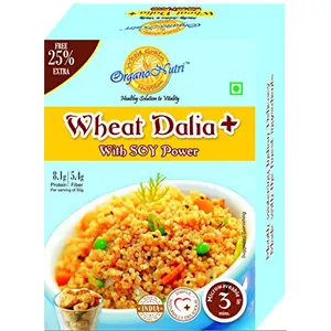 Indian Kitchen Club Protein Rich Instant Dalia/Broken Wheat - No Onion No Garlic (1 Box = 4 Pouch x 50 Gm Each 200 Gm) 400 Gm