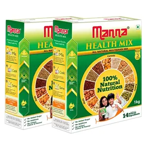 Manna Health Mix 2kg | 100% Natural Multigrain Nutrition Drink Kids | Multi Millet Health Drink Mix Powder 2kg (1kg x 2 Packs) | Sathu Maavu | Porridge