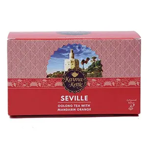 Karma Kettle Seville Premium Whole Oolong Tea Orange Peel Whole Spices 100% Natural Tea 25 Pyramid Teabags