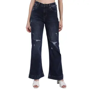 Lorem Ginzo Women's Ripped Wide leg Jeans - High Waisted Jeans for Women