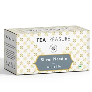 Tea Treasure Darjeeling Silver Needle White Pyramid Tea Box Antioxidants Rich & Helps in Weight Management Yellow