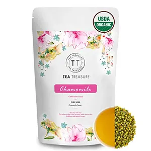 Tea Treasure USDA Organic Pure Chamomile Calming & Soothing Sleep Tea for Stress and Anxiety 100 g
