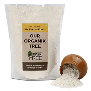 Our Organik Tree Organic Certified Whole Wheat Flour Enriched with Amaranth | No GMO | Weight Loss | Nutrient Rich  800 g