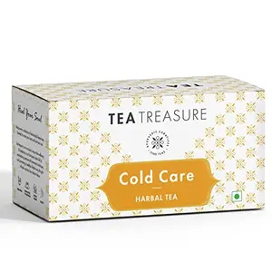 TeaTreasure Cold Care Tea Blend of Turmeric Ginger Mulethi Elaichi Rama Tulsi & Many More for Better Immunity - 1 Teabox ( 18 Pyramid Tea Bags )