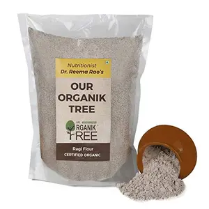 Our Organik Tree Certified Organic Ragi Atta | Nachni | Finger Millet Flour | Millet | Weight Management | Gluten Free | Non GMO | 800 GMS