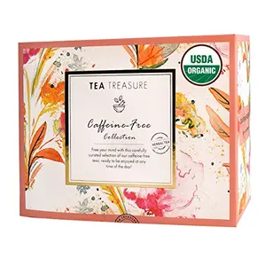 Teatreasure Caffeine Free Tea Pyramid Tea Bags Collection - an Assorted Sampler Gift Box