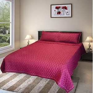 Vermilion Lifestyle Reversible and Quilted Bed Cover / Bedspread / Dohar (230 x 250 cm.) + 2 Quilted Pillow Covers.