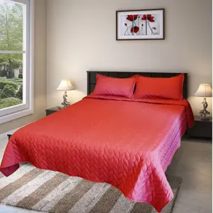 Vermilion Lifestyle Reversible and Quilted Bed Cover / Bedspread / Dohar (232 x 262 cm.) + 2 Quilted Pillow Covers.
