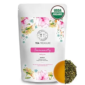 Tea Treasure Immunity Booster Detox Loose Leaf Tea A Blend for Strengthening Immune System Fights Cold & Flu Green Leaves 50 g