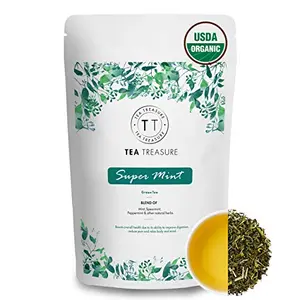 Teatreasure Usda Organic Super Mint Green Tea - 50 Gm - AntiiOxidents Rich Refreshing Tea