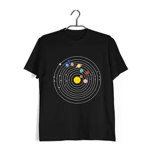 Aaramkhor Solar System Graphic Nerd  Physics  10  Cotton T-shirt for Women