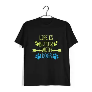 Aaramkhor Life is better with dogs Aaramkhor Specials  Dogs  10  Cotton T-shirt for Women
