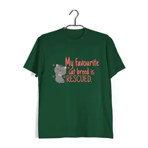 Aaramkhor My favourite cat breed is Rescued Aaramkhor Specials  Cats  10  Cotton T-shirt for Women