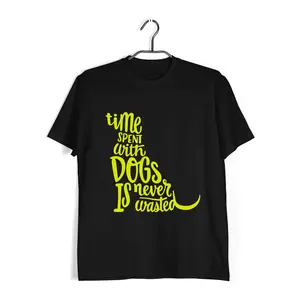 Aaramkhor time spent with dogs is never wasted Aaramkhor Specials  Dogs  10  Cotton T-shirt for Women