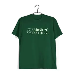 Aaramkhor Pawsitive Cattitude Aaramkhor Specials  Cats Pets 10  Cotton T-shirt for Women