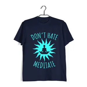 Aaramkhor No Hate, Only Meditate Sports Fitness Yoga  10  Cotton T-shirt for Women