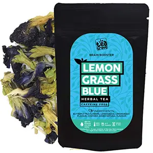 The Tea Trove Butterfly Pea Flower Tea with Lemongrass for Skin Glow and Brain Health (20 GMS) | Steep as Hot Purple Tea or Iced Blue Tea for Weight Loss | Caffeine Free (40 Cups)