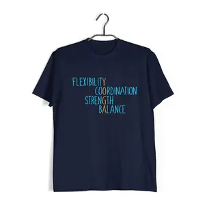 Aaramkhor Made by fans of Yoga for fans of Yoga Fitness  Yoga  10  Cotton T-shirt for Women- Navy Blue