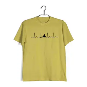 Aaramkhor Made by fans of Yoga for fans of Yoga Fitness  Yoga  10  Cotton T-shirt for Women - Yellow