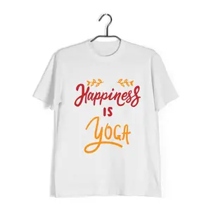 Aaramkhor Made by fans of Yoga for fans of Yoga Fitness  Yoga  10  Cotton T-shirt for Women - White